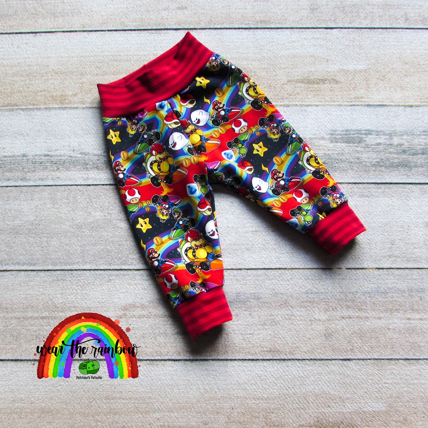 Comfy Cuff Pants (9m) - Rainbow Racers – Patchwork Patootie