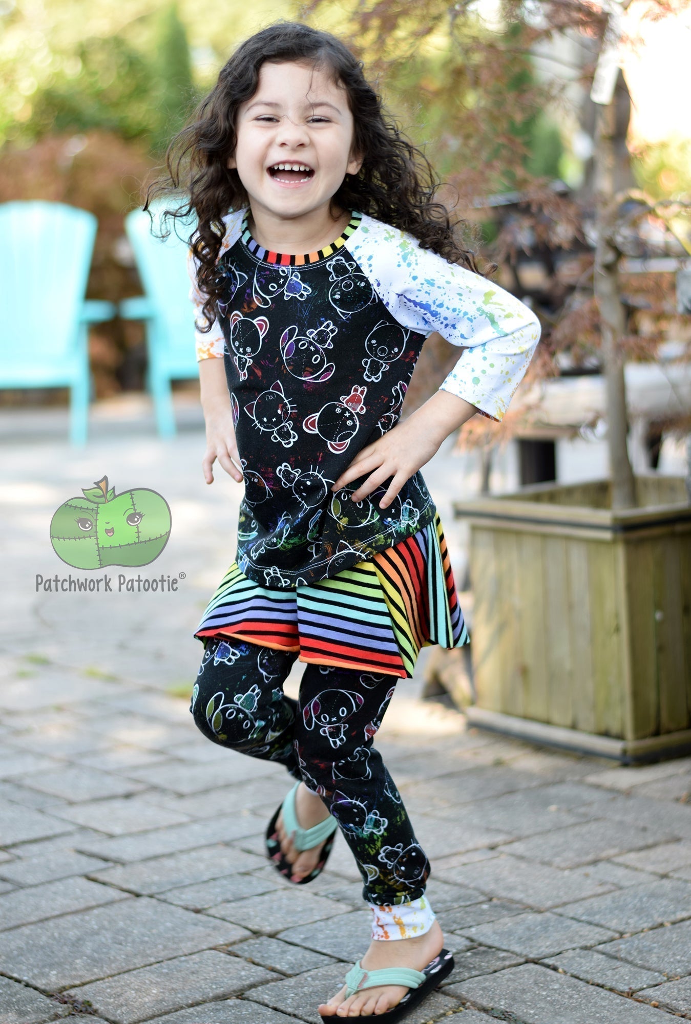 Slim Raglan (4T) - Bats & Black Roses